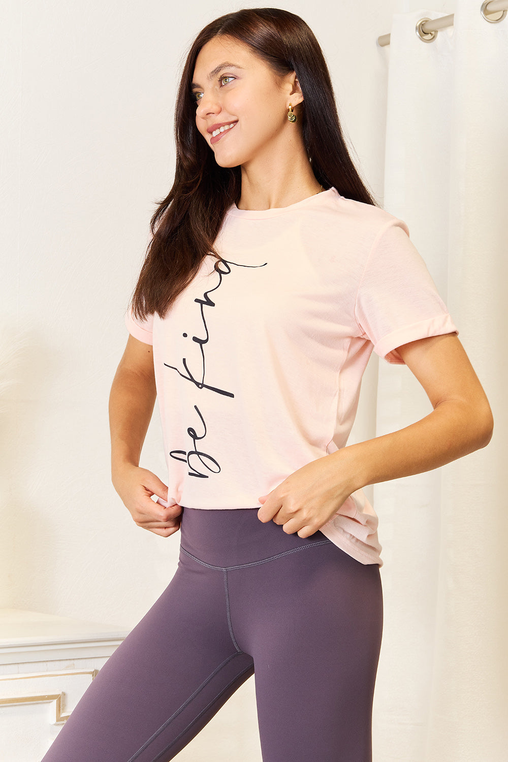 Simply Love BE KIND Graphic Round Neck T-Shirt - T-Shirts - FITGGINS