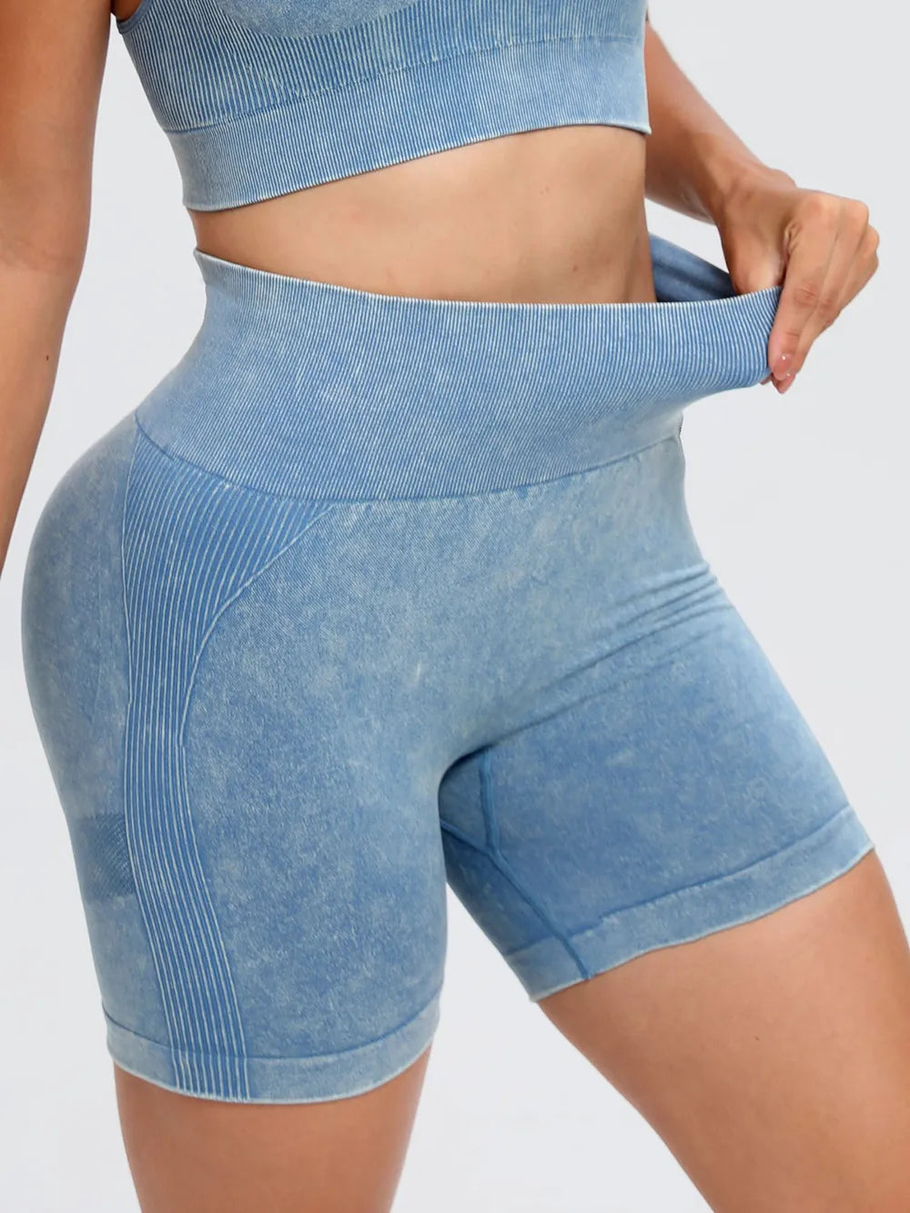Washed High Waist Active Shorts Fitggins