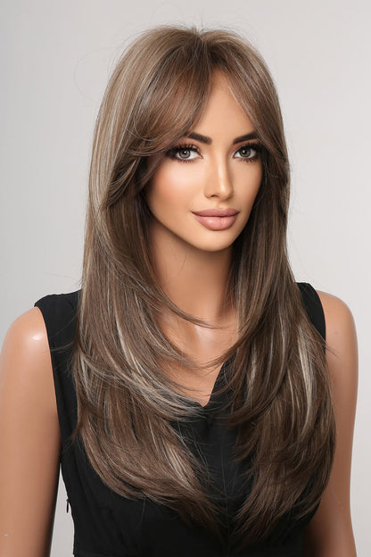 13*1" Full-Machine Wigs Synthetic Long Straight 22" - Hair - FITGGINS