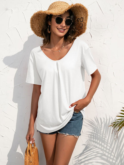 Ivy Lane Lace Trim Short Sleeve Top Fitggins