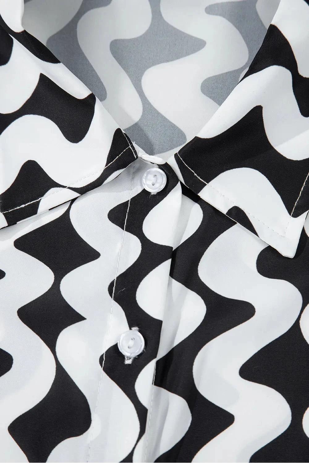 Trendy Button Down Contrast Striped Cover-Up Fitggins