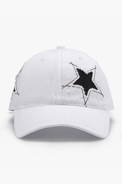 Adjustable Star Raw Hem Cap - Hats - FITGGINS