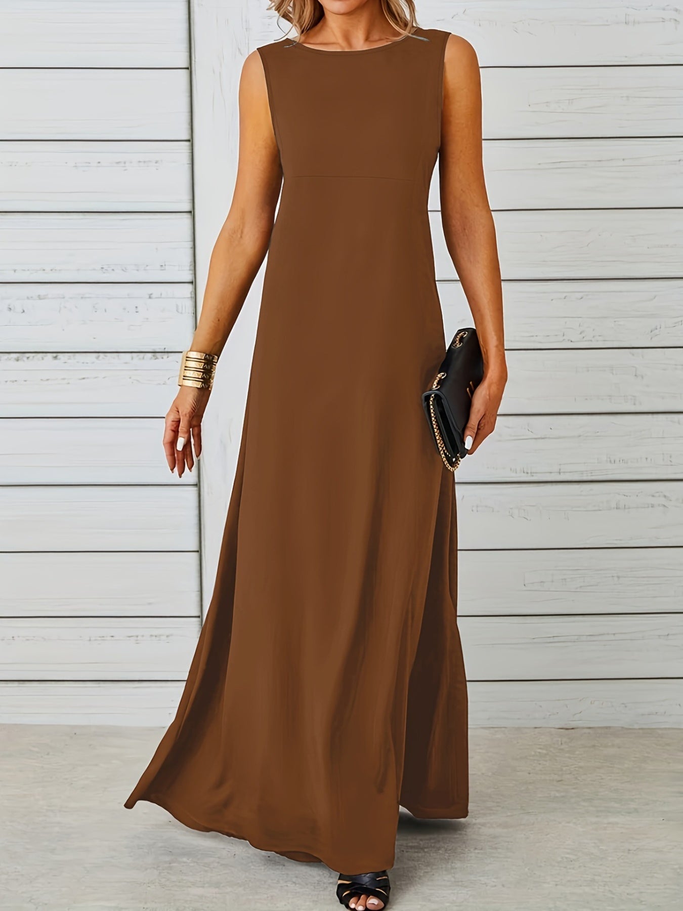Sleeveless Flowy Maxi Dress Fitggins