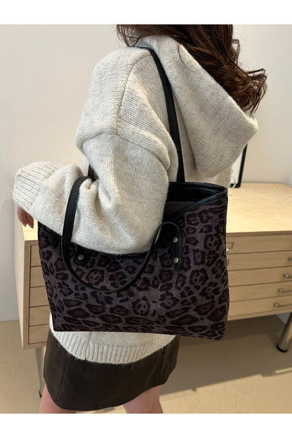 Leopard Polyester Tote Bag - Handbag - FITGGINS