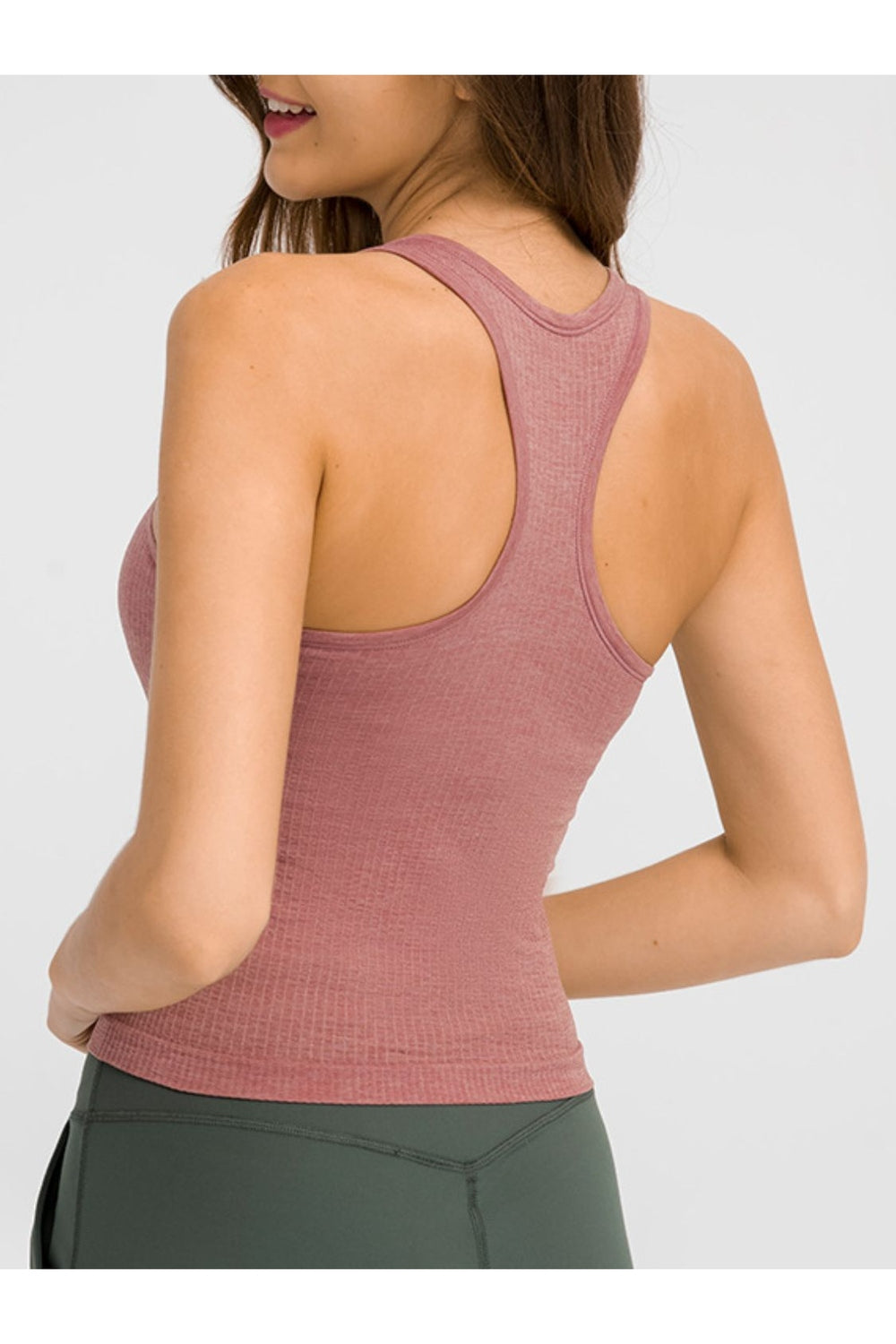 Millennia Round Neck Racerback Active Tank - Crop Tops & Tank Tops - FITGGINS