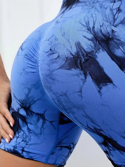 Tie-Dye High Waist Active Shorts Fitggins