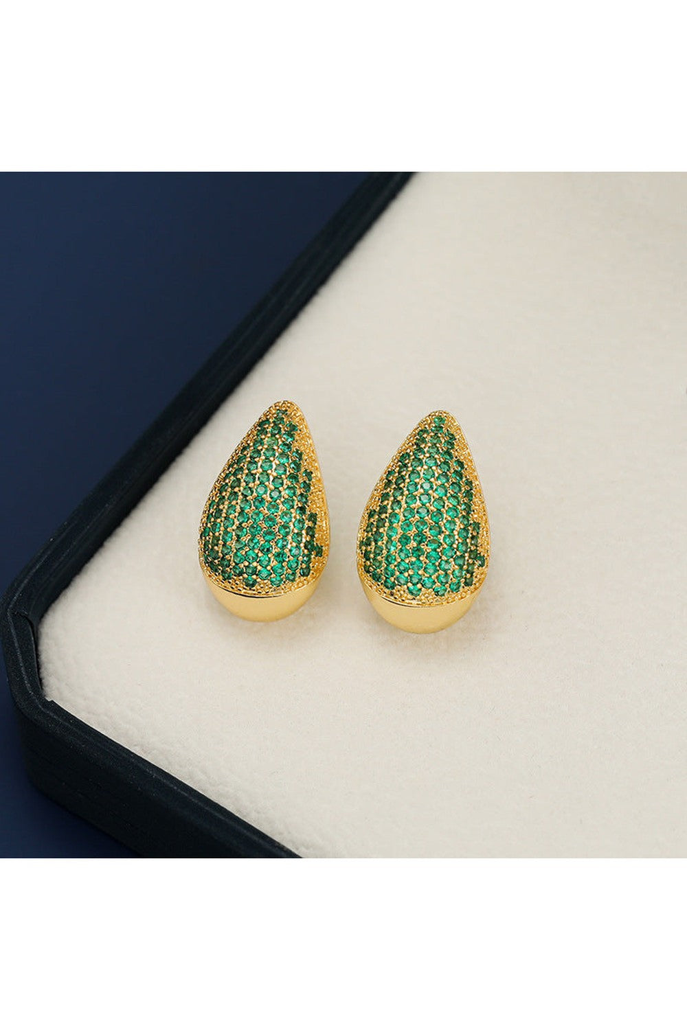 18K Gold-Plated Zircon Teardrop Earring - Earrings - FITGGINS