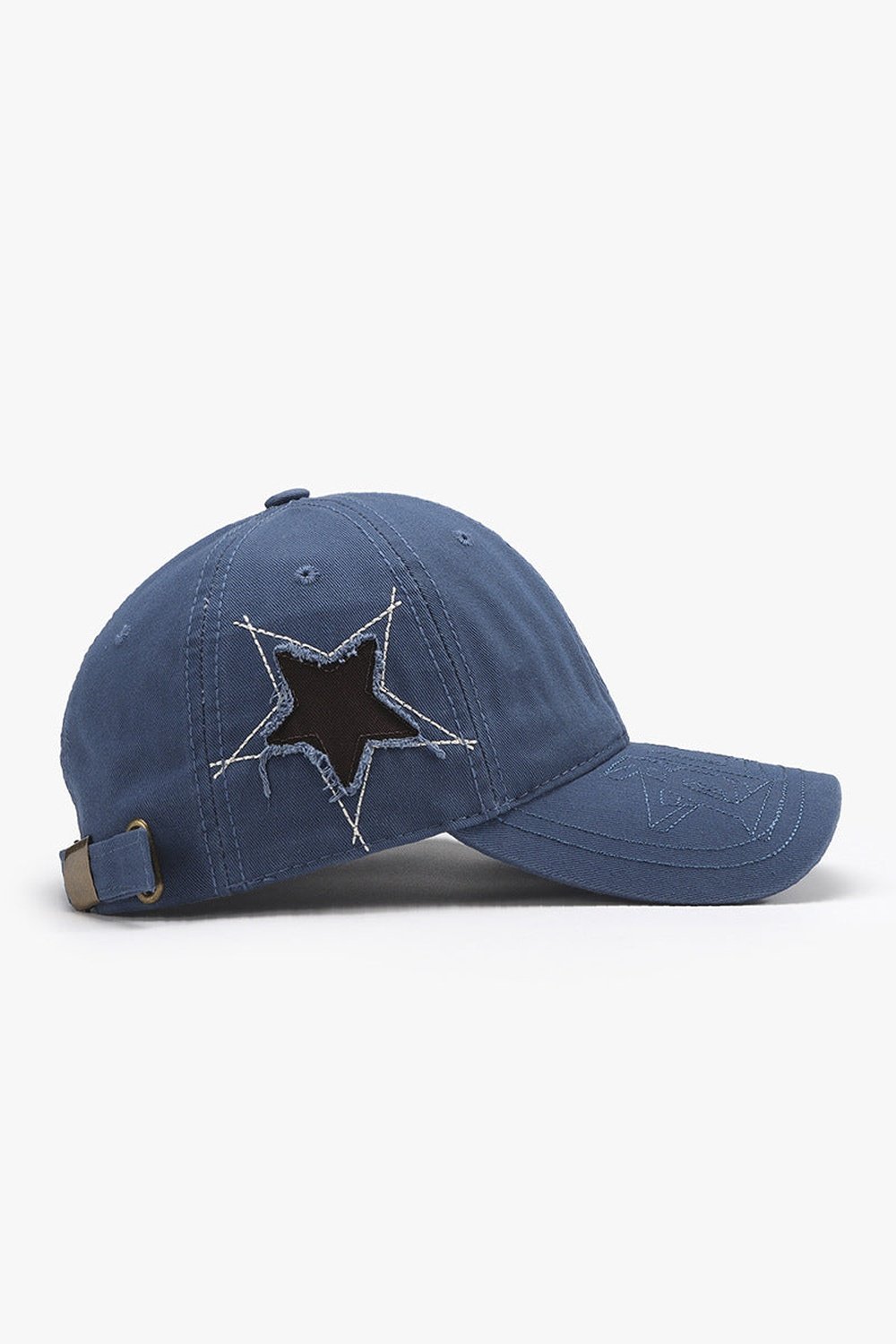 Adjustable Star Raw Hem Cap - Hats - FITGGINS