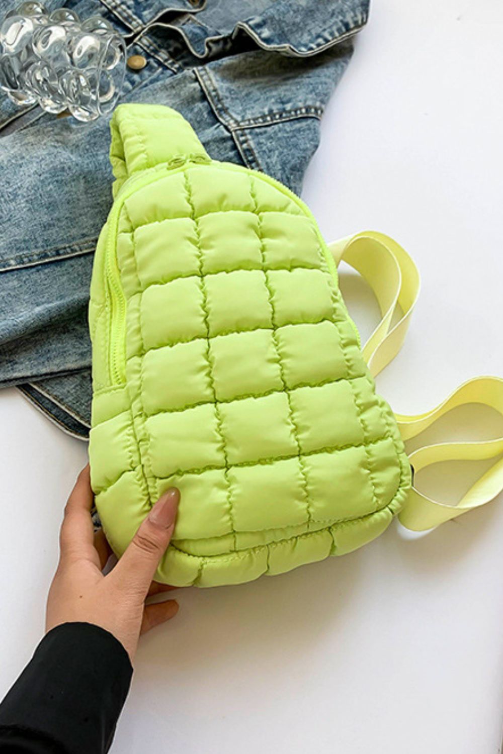 Quilted Nylon Crossbody Bag - Handbag - FITGGINS