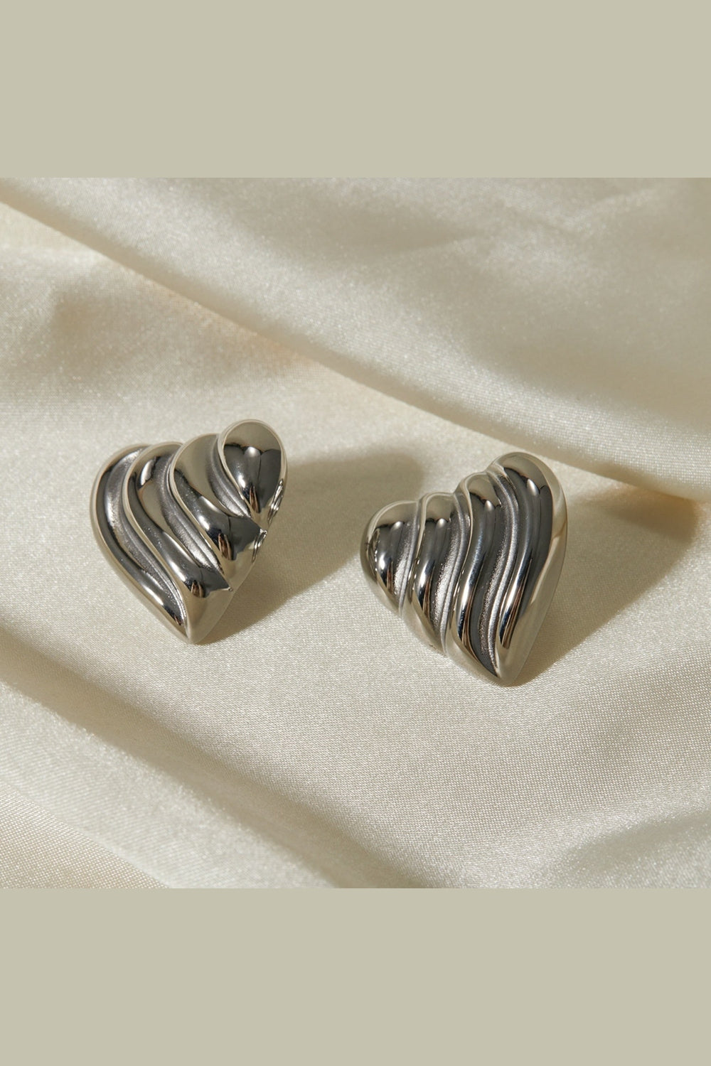 Stainless Steel Heart Shape Stud Earrings - Earrings - FITGGINS