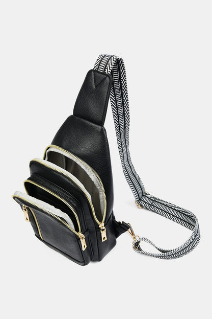 PU Leather Adjustable Strap Crossbody Bag - Handbag - FITGGINS