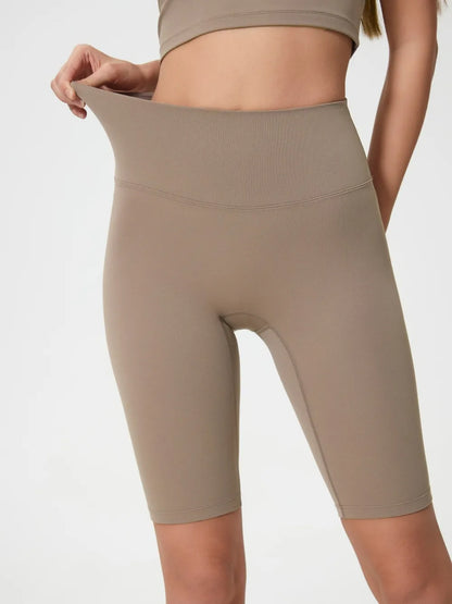 Millennia High Rise Wide Waistband Active Shorts Mocha Fitggins
