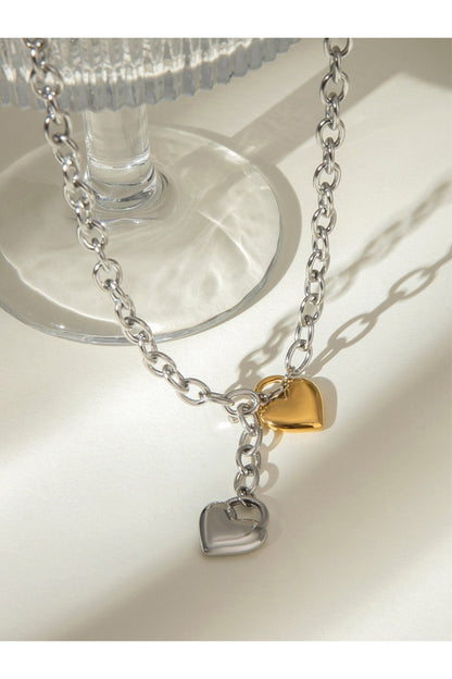 Stainless Steel Heart Chain Necklace - Necklaces - FITGGINS