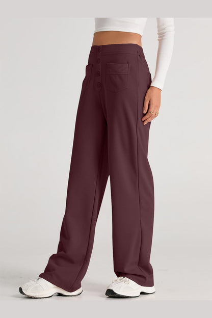 High Waist Wide Leg Pants - Pants - FITGGINS