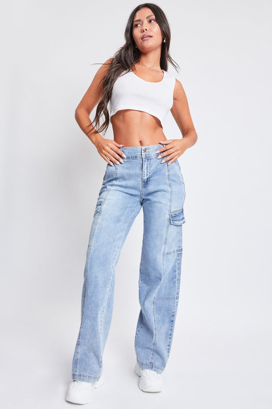 YMI Jeanswear High-Rise Straight Cargo Jeans - Jeans - FITGGINS