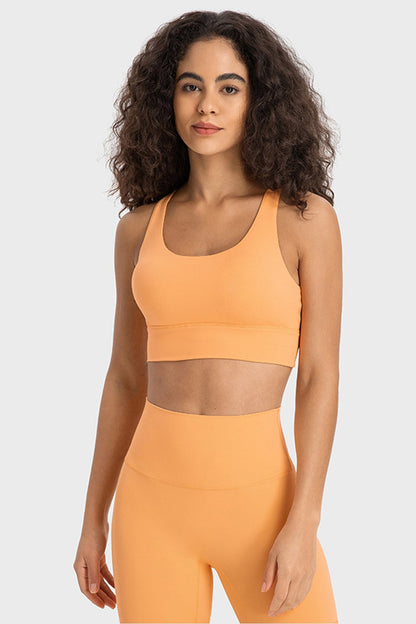 Millennia Crisscross Scoop Neck Active Tank - Crop Tops & Tank Tops - FITGGINS