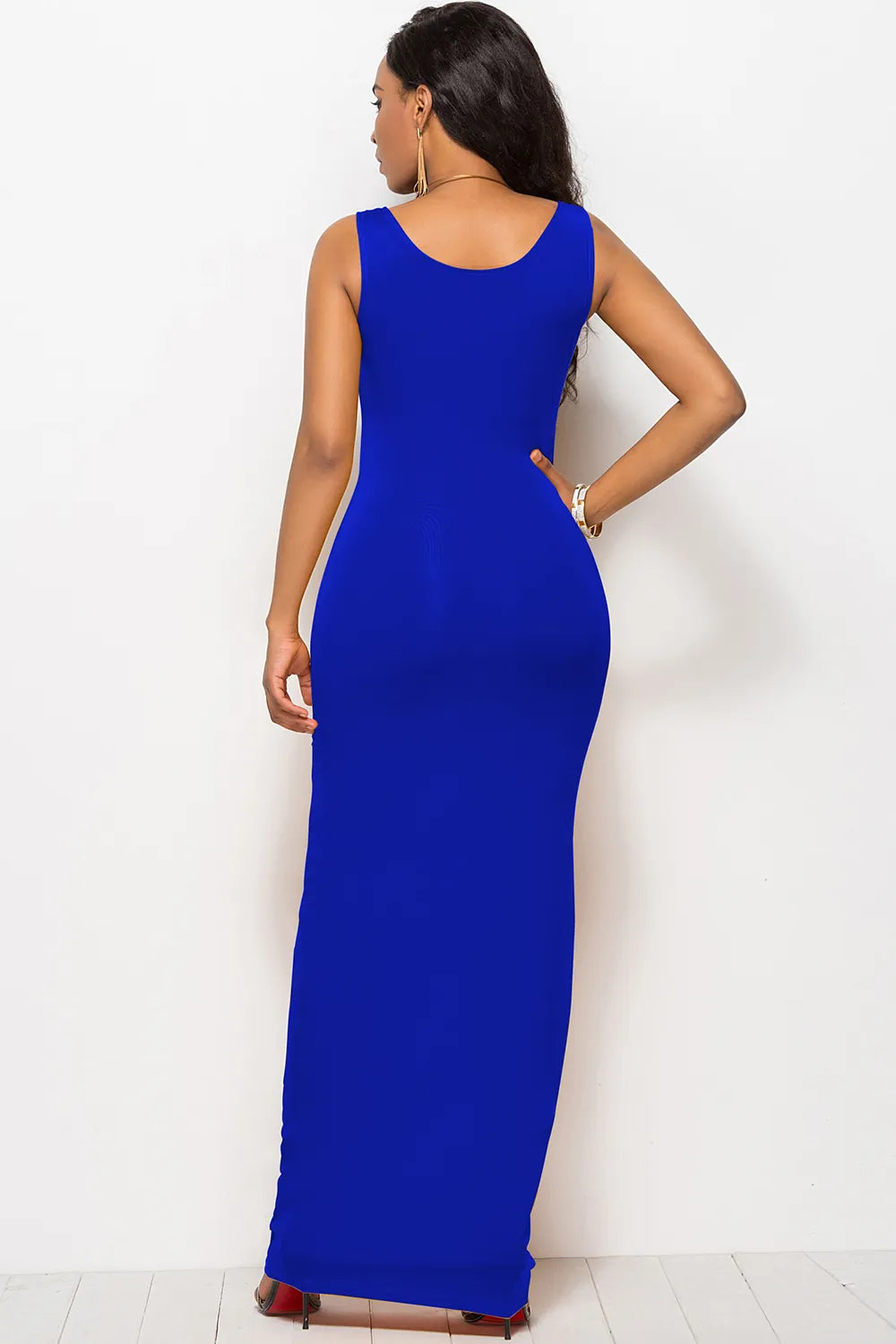 Scoop Neck Wide Strap Maxi Dress Fitggins