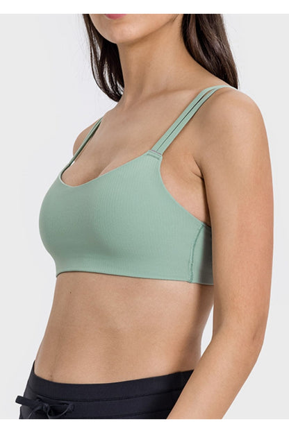 Millennia Scoop Neck Double Strap Active Cami - Crop Tops & Tank Tops - FITGGINS