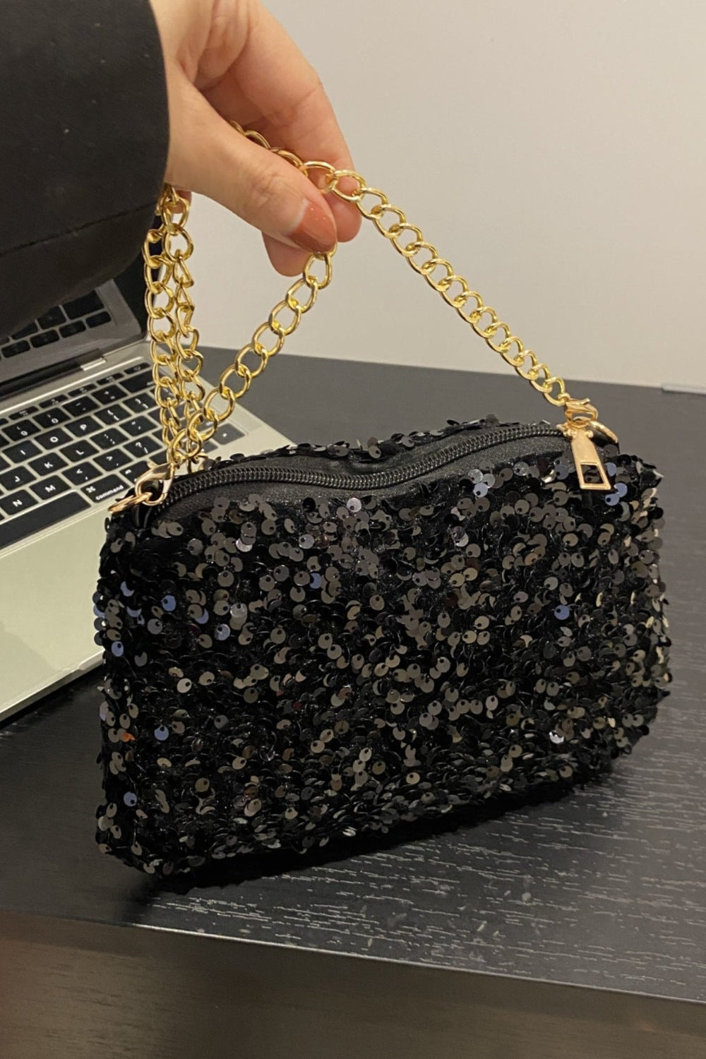 Sequin Removable Strap Shoulder Bag - Handbag - FITGGINS