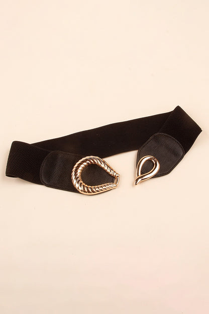 Ribbed Alloy Buckle Elastic Belt - Belt - FITGGINS