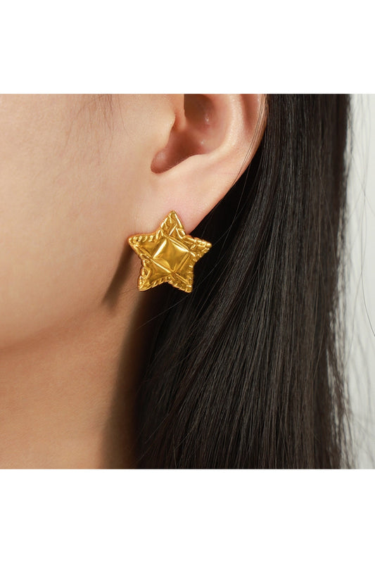 Titanium Steel Star Stud Earrings - Earrings - FITGGINS