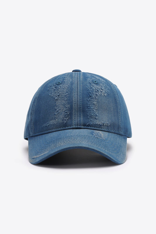 Distressed Adjustable Baseball Cap - Hats - FITGGINS