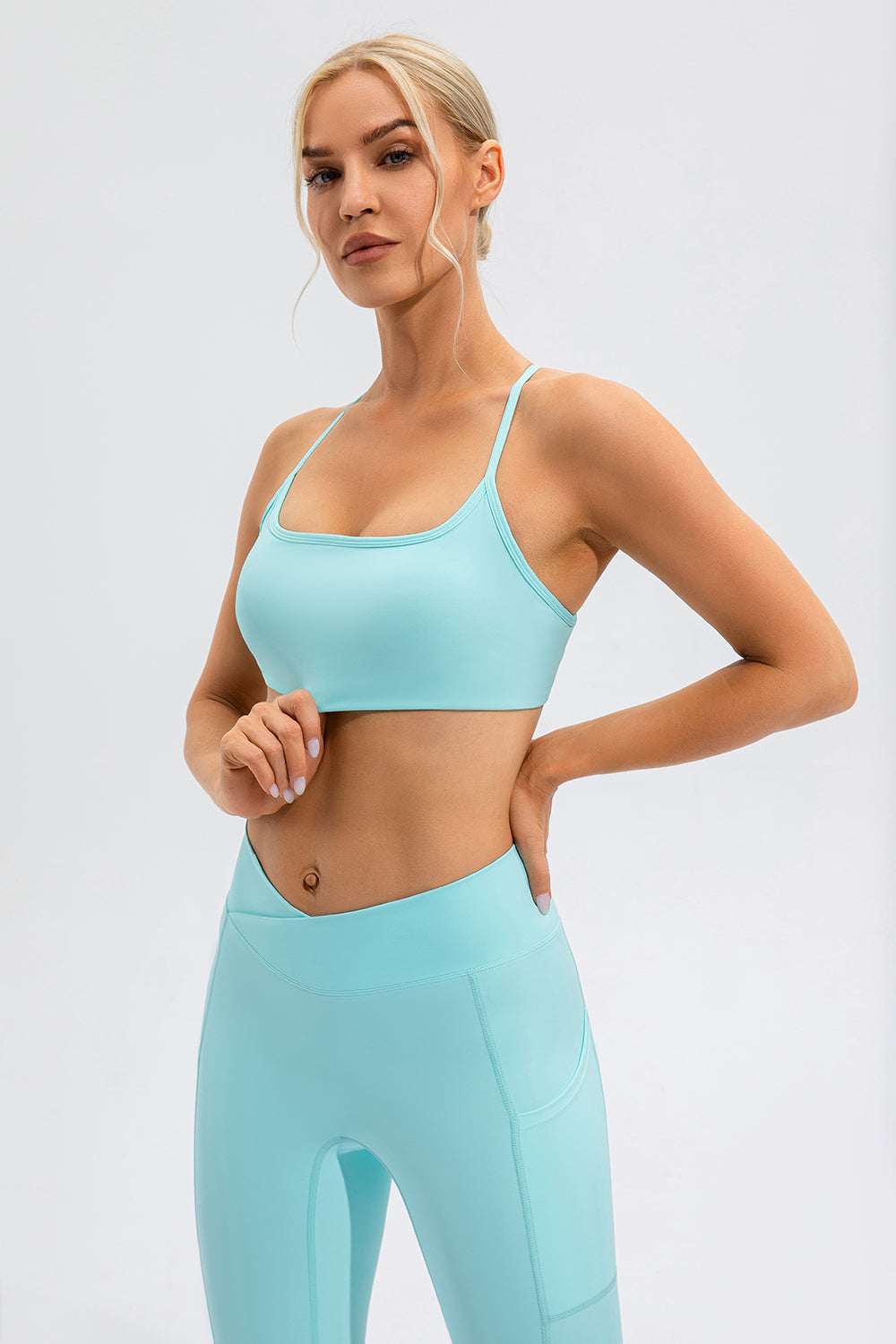 Crisscross Spaghetti Strap Active Cami - Sports Bras - FITGGINS