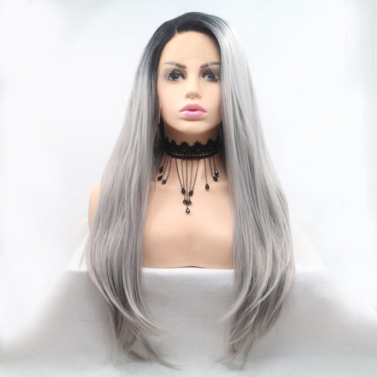 13*3" Lace Front Wigs Synthetic Long Straight 24" 130% Density - Hair - FITGGINS