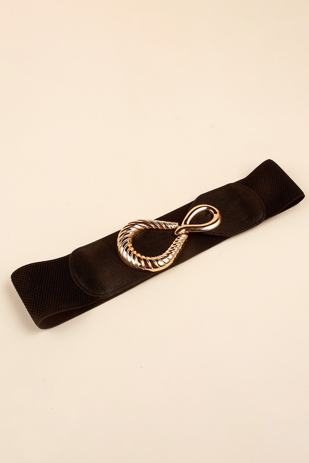 Ribbed Alloy Buckle Elastic Belt - Belt - FITGGINS