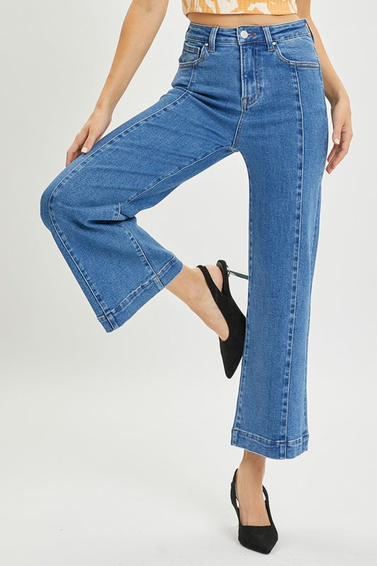 RISEN Full Size High Rise Wide Leg Jeans - Jeans - FITGGINS