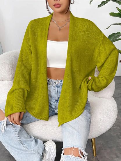 Open Front Dropped Shoulder Cardigan Fitggins