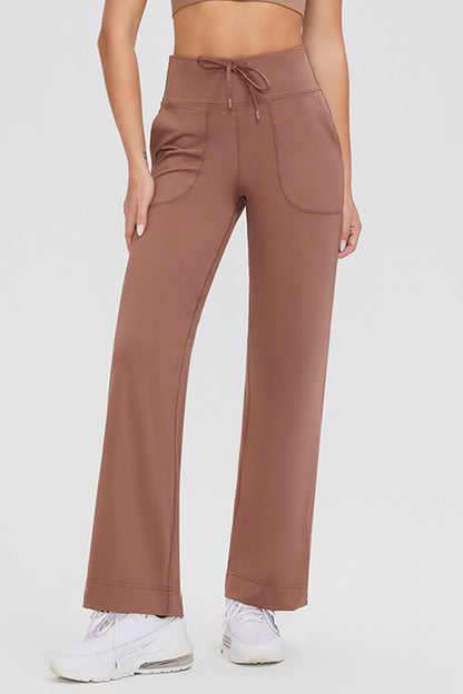 Basic Bae Full Size Drawstring High Waist Pants with Pockets - Pants - FITGGINS