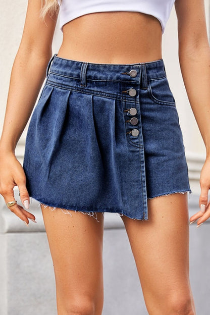 Raw Hem Denim skort - Shirts - FITGGINS