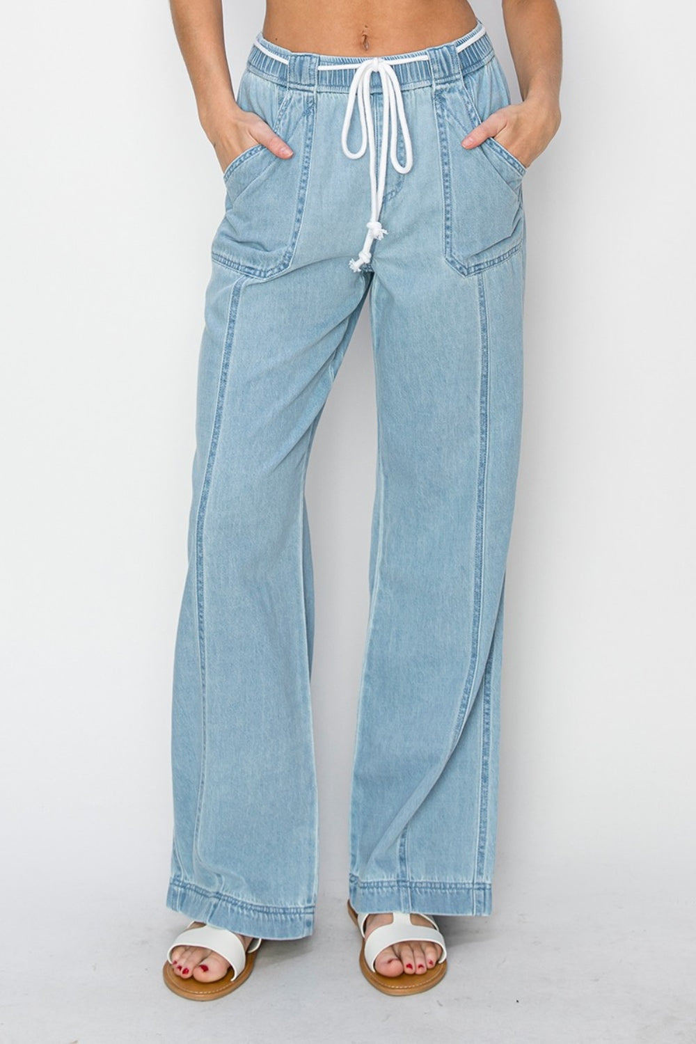 RISEN High Rise Straight Jeans - Jeans - FITGGINS