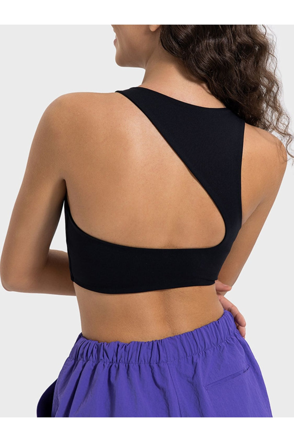 Millennia Cutout Round Neck Active Tank - Crop Tops & Tank Tops - FITGGINS