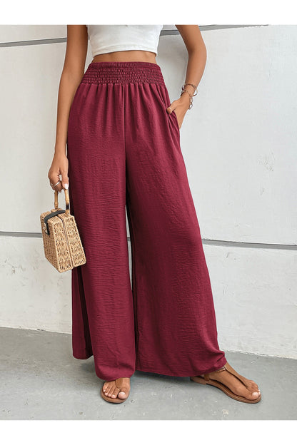 Perfee Wide Leg Pants with Pockets - Pants - FITGGINS