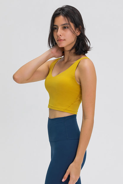Millennia Scoop Back Sports Bra Mustard Fitggins