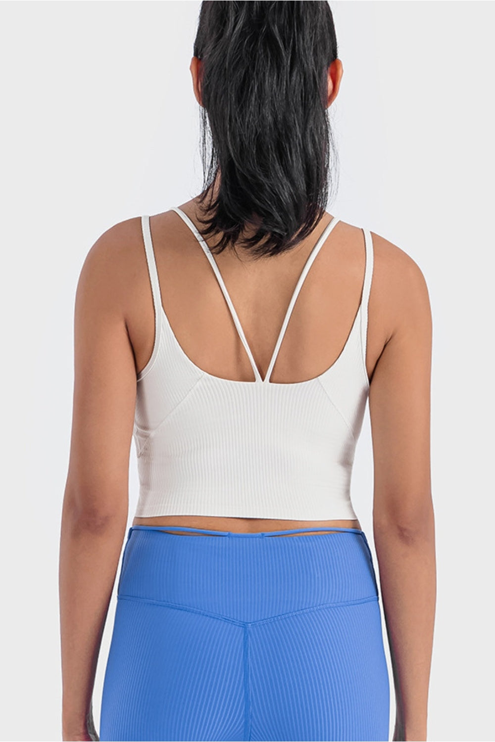 Millennia Double Strap Ribbed Sports Cami - Crop Tops & Tank Tops - FITGGINS