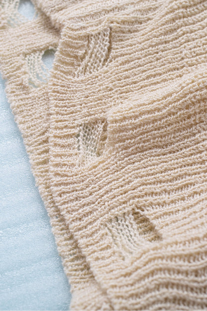 Distressed Zip Up Drawstring Hooded Cardigan Fitggins