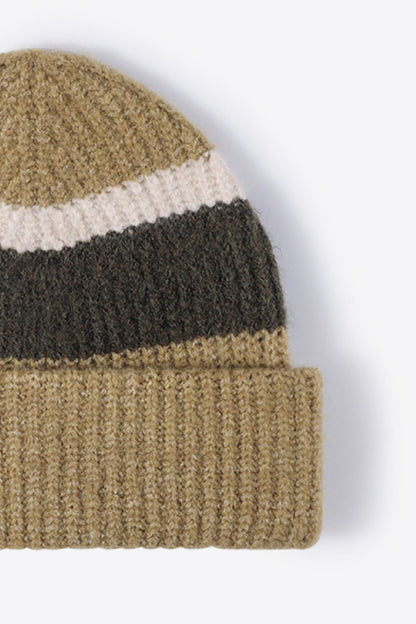 Tricolor Cuffed Knit Beanie - Hats - FITGGINS