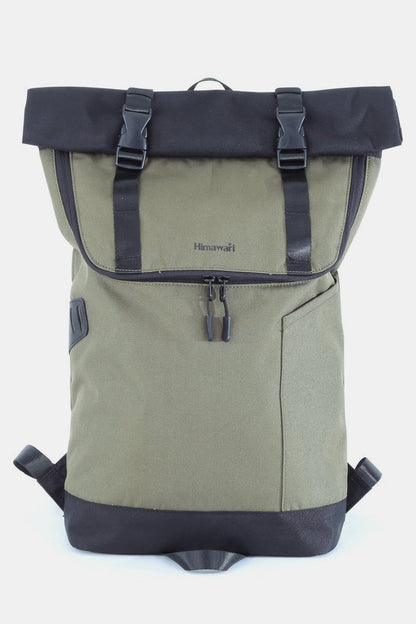 Himawari Contrast Waterproof Canvas Backpack Bag - Handbag - FITGGINS