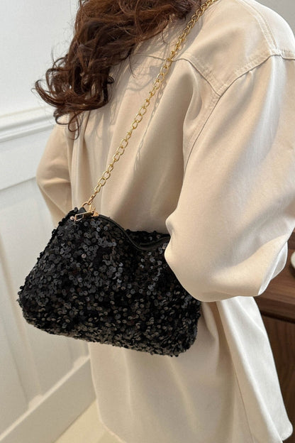 Sequin Removable Strap Shoulder Bag - Handbag - FITGGINS