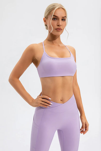Crisscross Spaghetti Strap Active Cami Fitggins