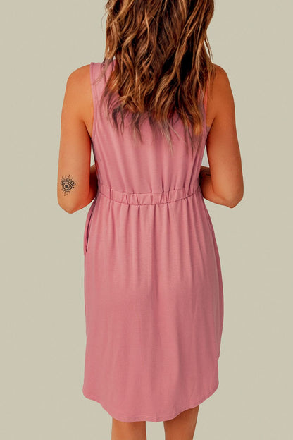 Sleeveless Button Down Mini Magic Dress Fitggins