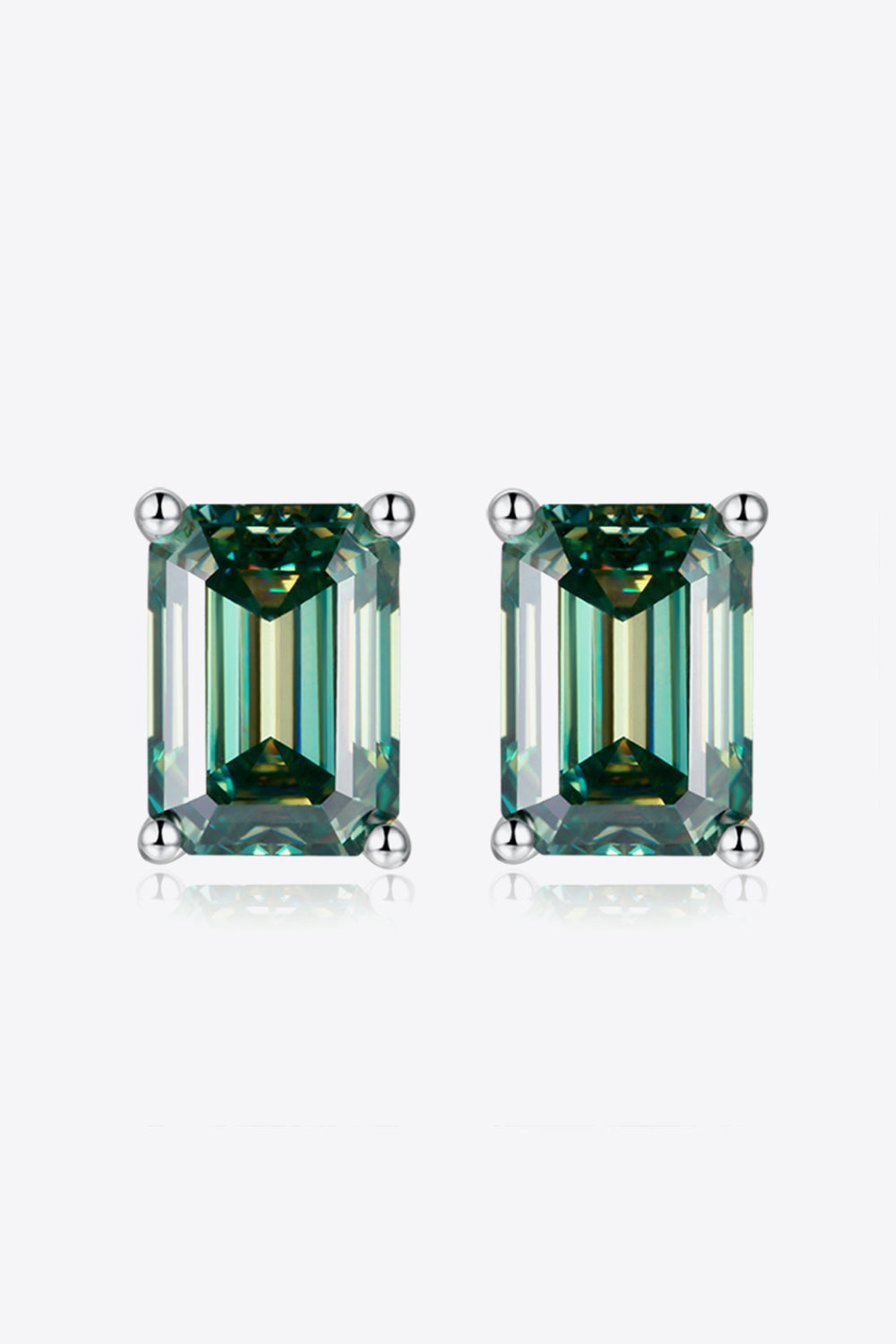 2 Carat Moissanite Stud Earrings in Green - Earrings - FITGGINS