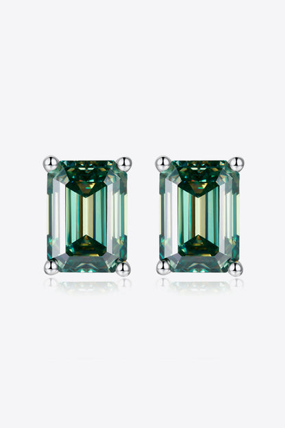 2 Carat Moissanite Stud Earrings in Green - Earrings - FITGGINS