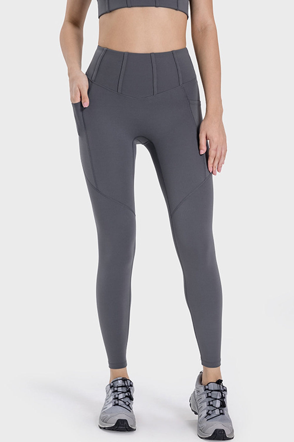 Pocketed High Waist Active Leggings - Leggings - FITGGINS