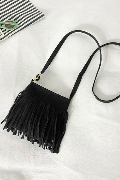 Adored PU Leather Crossbody Bag with Fringe - Handbag - FITGGINS