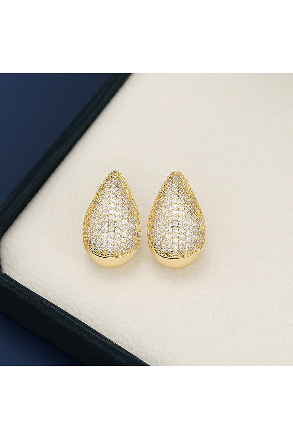 18K Gold-Plated Zircon Teardrop Earring - Earrings - FITGGINS