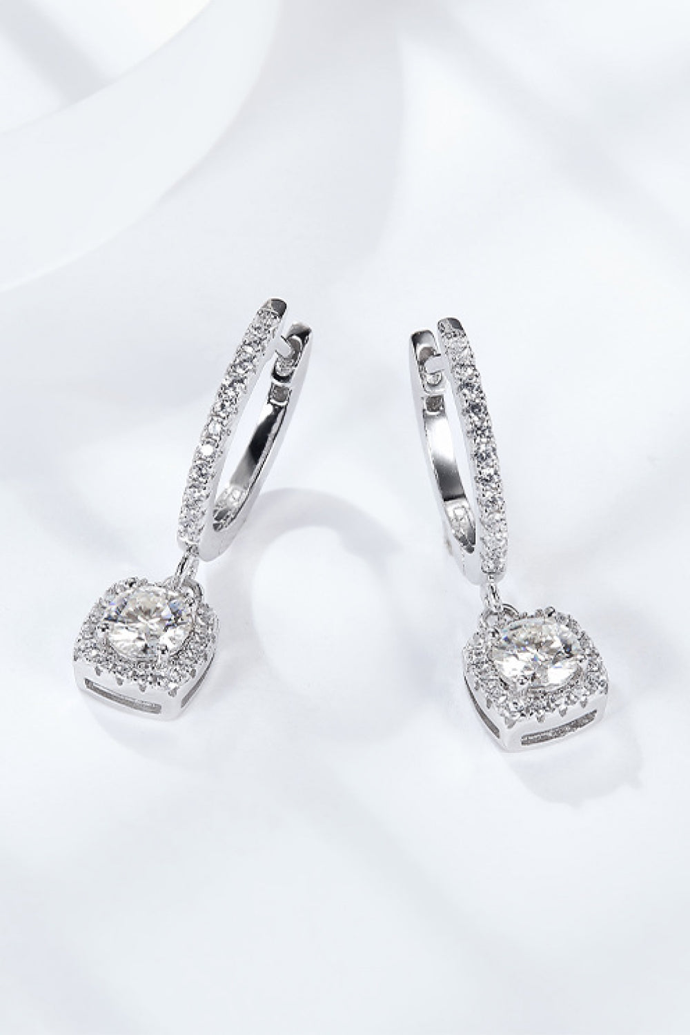 Adored Moissanite Huggie Drop Earrings - Earrings - FITGGINS